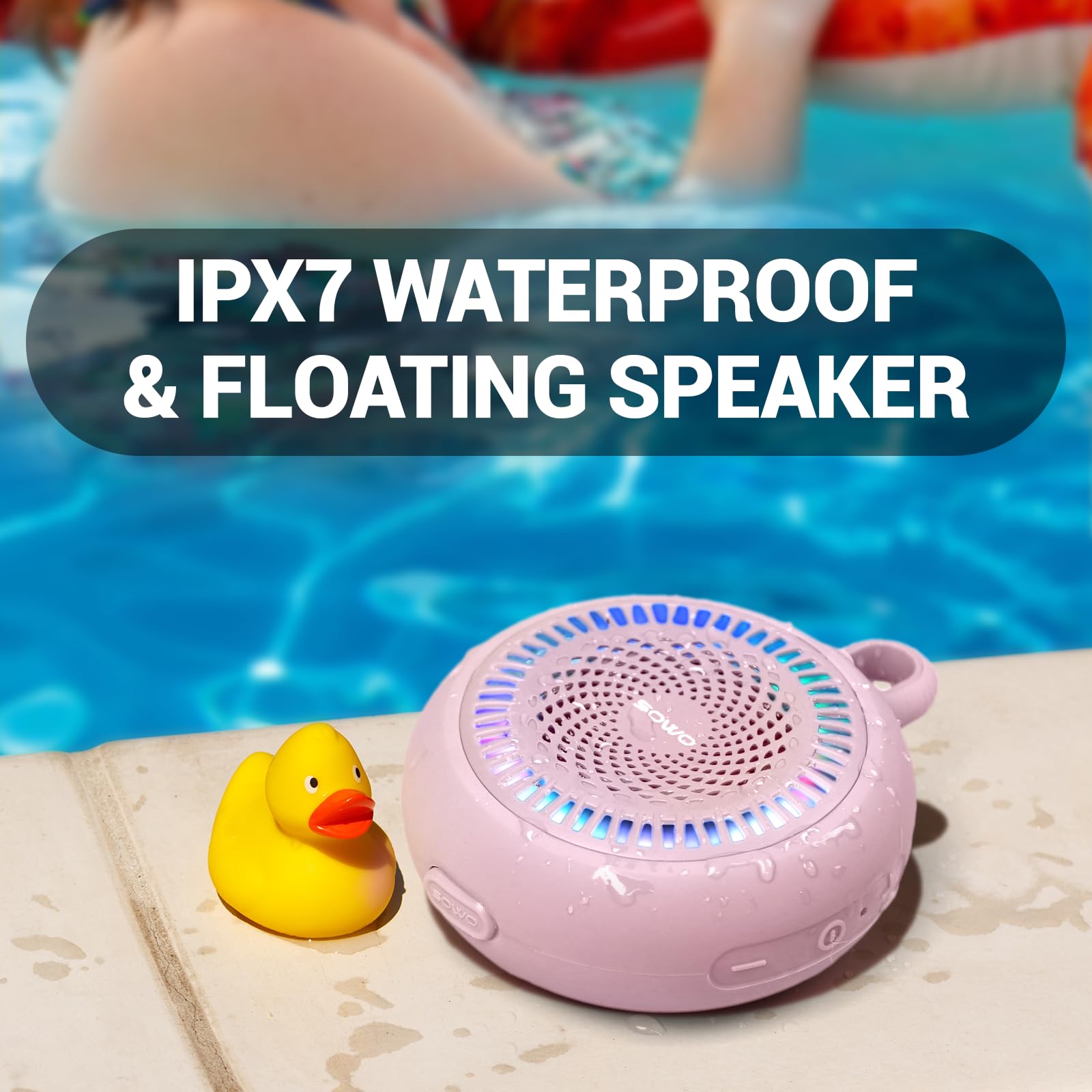 Bluetooth Shower Speaker Waterproof   Small Portable Bluetooth Speaker Wireless With Clip   Powerful Bass And Louder Volume   Co